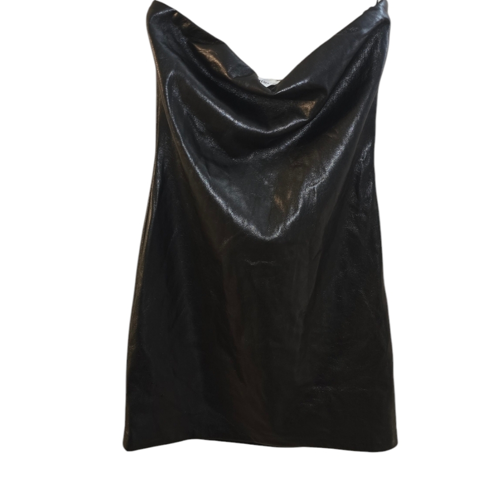 Faux Leather Good American strapless dress size 0 NWT - Picture 5 of 9